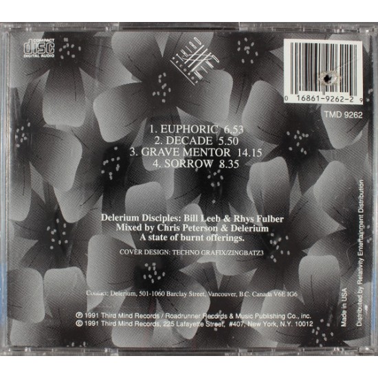 Cd Delerium, Euphoric (Importado USA), 1991 Cd Delerium, Euphoric (Importado USA), 1991