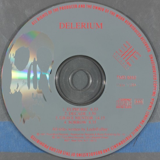 Cd Delerium, Euphoric (Importado USA), 1991 Cd Delerium, Euphoric (Importado USA), 1991