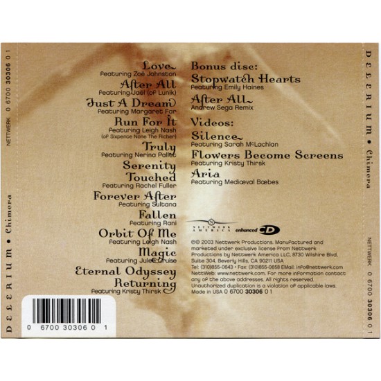 Cd Delerium, Chimera (Importado USA), 2003, Duplo Cd Delerium, Chimera (Importado USA), 2003, Duplo