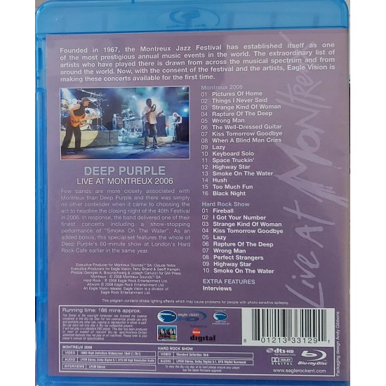 Blu-Ray Deep Purple, Live At Montreux 2006. They All Came Down To Montreux Blu-Ray Deep Purple, Live At Montreux 2006. They All Came Down To Montreux