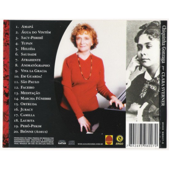 Cd Chiquinha Gonzaga por Clara Sverner, Piano Cd Chiquinha Gonzaga por Clara Sverner, Piano