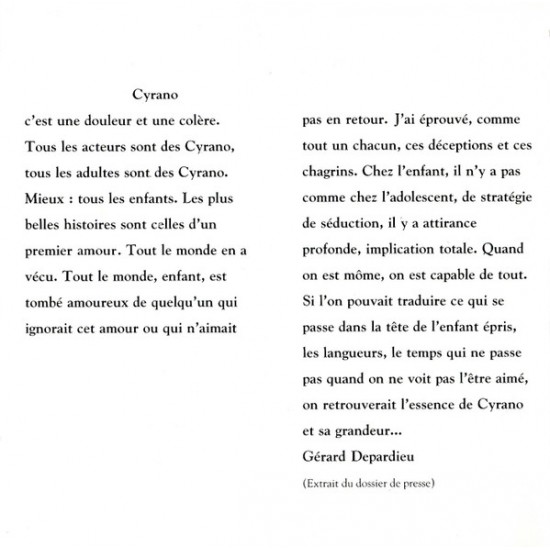 Cd Cyrano de Bergerac, Trilha Original do Filme, Un Film de Jean-Paul Rappenau