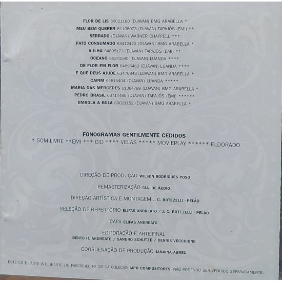 Cd Djavan, MPB Compositores