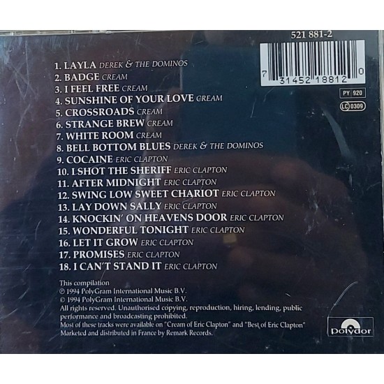 Cd Eric Clapton, The Cream Of Clapton, Importado USA Cd Eric Clapton, The Cream Of Clapton, Importado USA