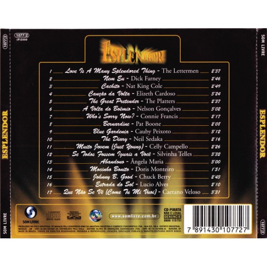 Cd Esplendor, Trilha Sonora Original da Novela Cd Esplendor, Trilha Sonora Original da Novela