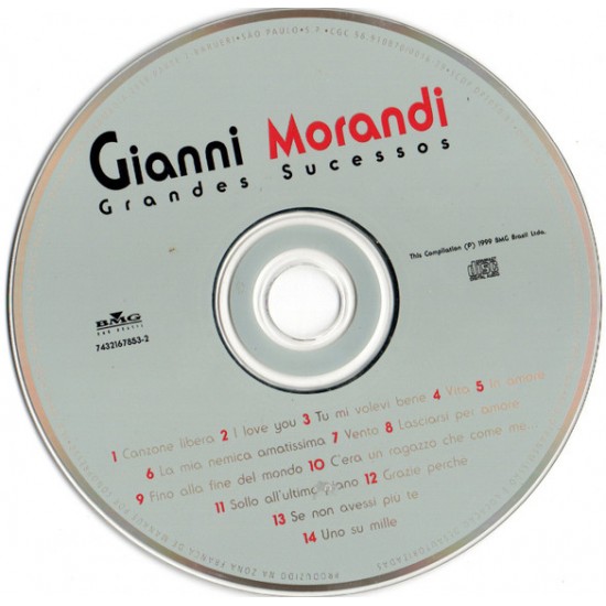 Cd Gianni Morandi, Grandes Sucessos