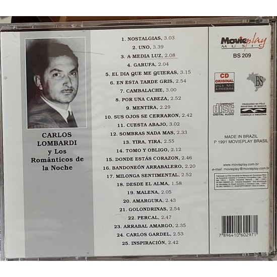 Cd Lo Mejor Del Tango, Carlos Lombardi Y Los Românticos de La Noche