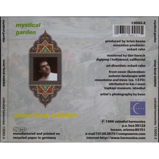 Cd Omar Faruk Tekbilek, Mystical Garden, Importado Germany