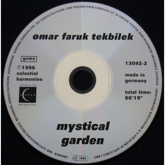 Cd Omar Faruk Tekbilek, Mystical Garden, Importado Germany
