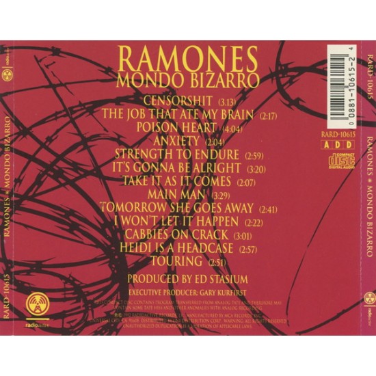 Cd Ramones, Mondo Bizarro, 1992