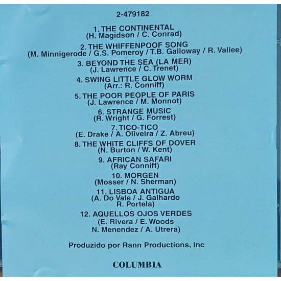 Cd Ray Coniff Sua Orquestra e Coro, S Continental 