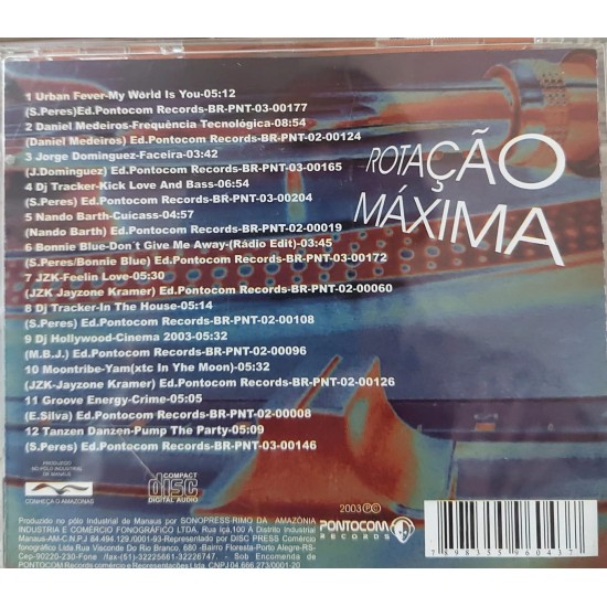 Cd Rotação Máxima, Dance Sem Parar Cd Rotação Máxima, Dance Sem Parar