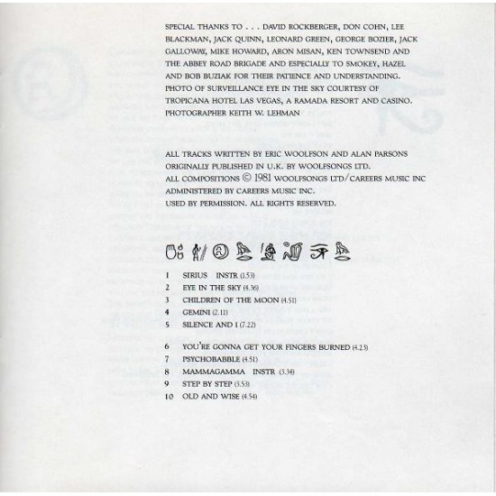 Cd The Alan Parson Project, Eye In The Sky, Arista, 1982, Importado USA Cd The Alan Parson Project, Eye In The Sky, Arista, 1982, Importado USA