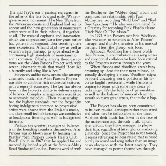 Cd The Best Of The Alan Parsons Project, Arista Records, 1991