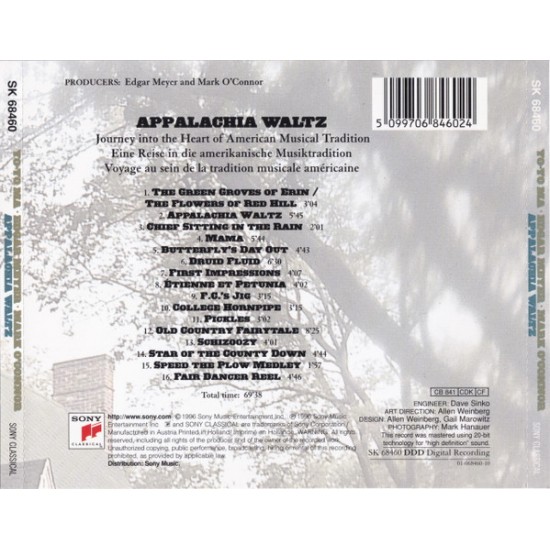 Cd Yo Yo Ma, Edgar Meyer, Mark O'Connor, Appalachia Waltz, 1996