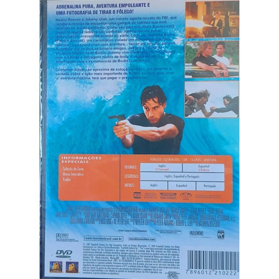 Dvd Caçadores de Emoção, 100% Pura Adrenalina, Keanu Reeves, Patrick Swayze - Lacrado Dvd Caçadores de Emoção, 100% Pura Adrenalina, Keanu Reeves, Patrick Swayze - Lacrado
