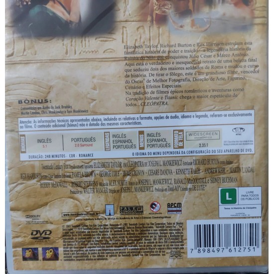 Dvd Cleópatra, Elizabeth Taylor, Richard Burton, Duplo