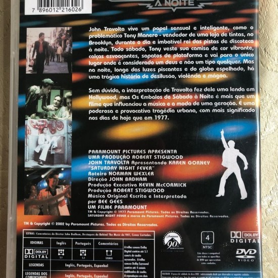 Dvd Os Embalos de Sábado à Noite, John Travolta, Lacrado