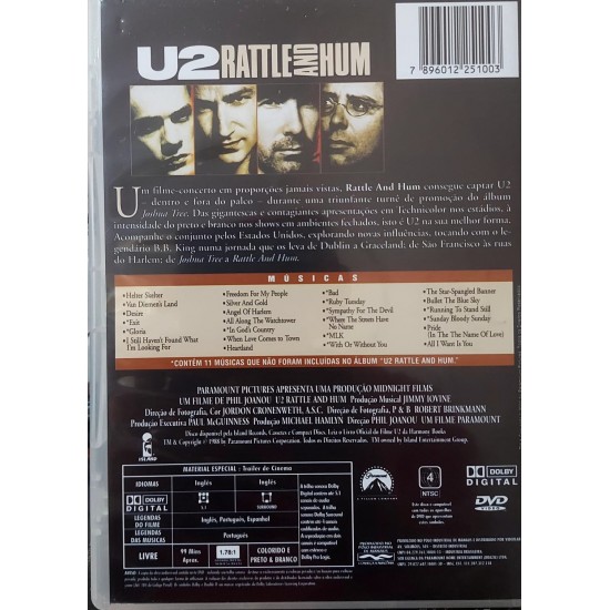 Dvd U2, Rattle And Hum