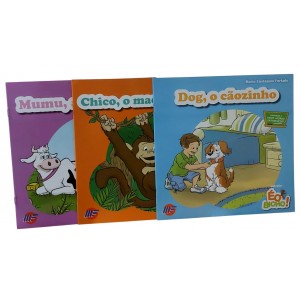 Kit 3 Livros Infantis, Dog, o Cãozinho, Mumu, a Vaquinha, Chico, o Macaquinho
