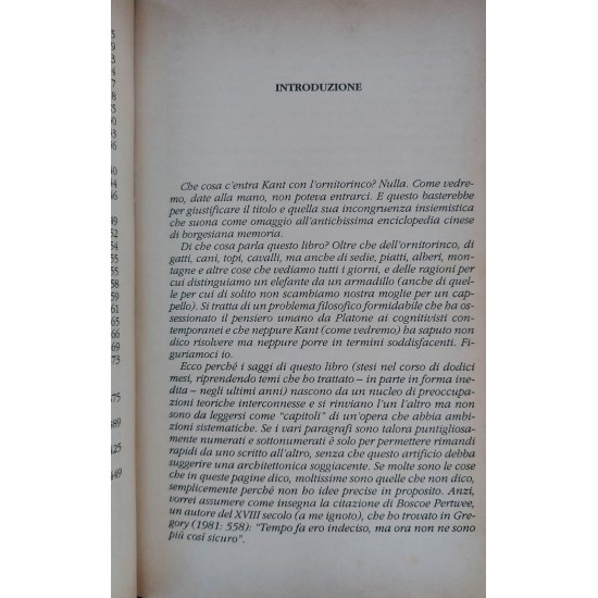 Kant e L'ornitorinco, Umberto Eco, Em Italiano, Editora Euroclub Kant e L'ornitorinco, Umberto Eco, Em Italiano, Editora Euroclub