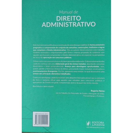 Manual de Direito Administrativo, Volume Único, Gustavo Scatolino, João Trindade Manual de Direito Administrativo, Volume Único, Gustavo Scatolino, João Trindade