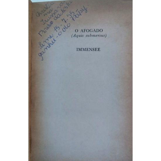 O Afogado, Aquis Submersus, Immensee, Theodor Storm, Tradução de João Távora, Capa de Couro, Edição 1955