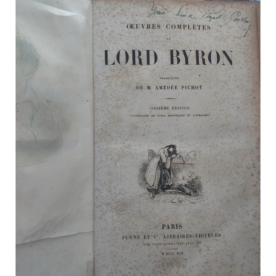 Ouvres Complétes de Lord Byron, Onziéme Édition Accompagnée de Notes Historiques et Littéraires, Edição de 1842 Ouvres Complétes de Lord Byron, Onziéme Édition Accompagnée de Notes Historiques et Littéraires, Edição de 1842