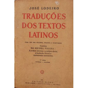 Traduções dos Textos Latinos, José Lodeiro, Edição 1951