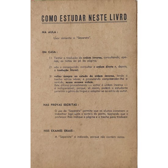 Traduções dos Textos Latinos, José Lodeiro, Edição 1951