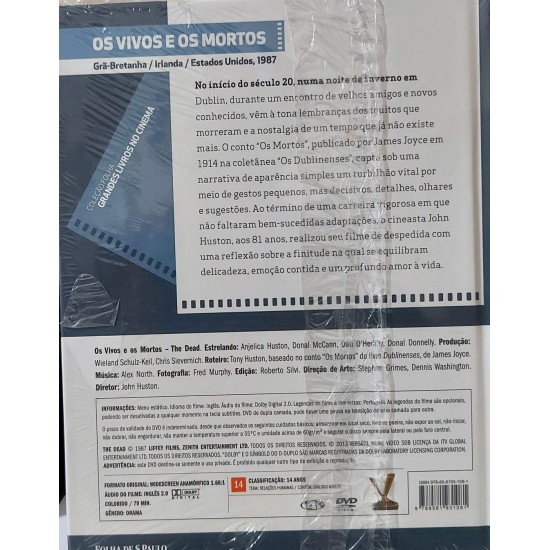 Livro / Dvd Os Vivos e Os Mortos, Grandes Livros no cinema, Um Filme Baseado na Obra de James Joyce Livro / Dvd Os Vivos e Os Mortos, Grandes Livros no cinema, Um Filme Baseado na Obra de James Joyce