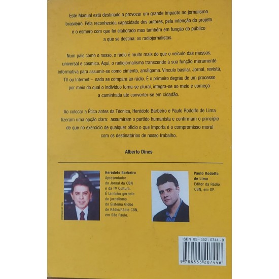 Manual de Radiojornalismo, Produção, Ética e Internet, Heródoto Barbeiro, Paulo Rodolfo de Lima