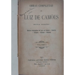 Obras Completas de Luiz de Camões, Tomo I, Tomo II, Tomo III, Edição de 1912, Capa Dura