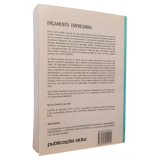 Orçamento Empresarial, Glenn A. Welsch Orçamento Empresarial, Glenn A. Welsch