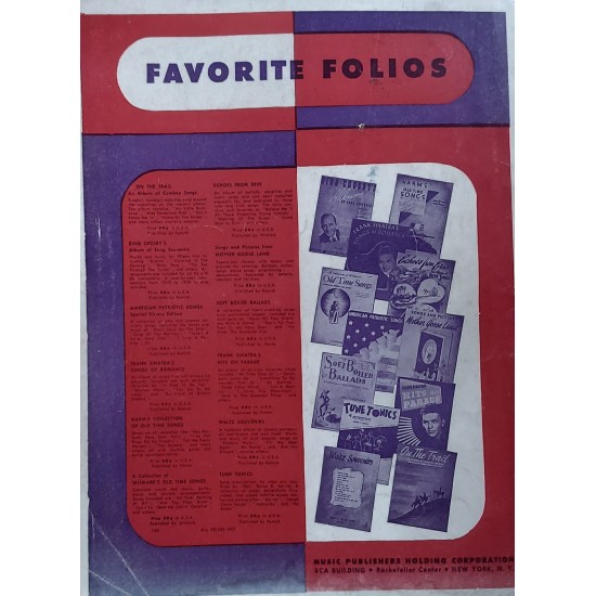Partitura Musical Frank's Sinatra's, Songs Of Romance, Remick Music Corporation, Edição 1933 Partitura Musical Frank's Sinatra's, Songs Of Romance, Remick Music Corporation, Edição 1933