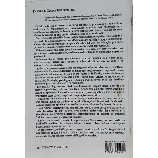 Passes e Curas Espirituais, Wenefledo der Toledo, Editora Pensamento