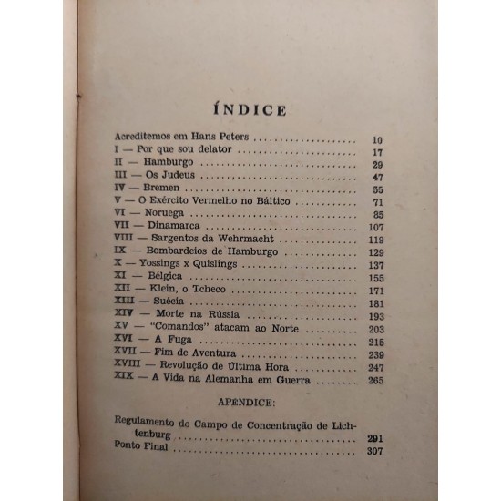 Só Meu Sangue é Alemão. Confissões de Hans Peters, Marinheiro de Hitler, David Nasser, Edição 1944 Só Meu Sangue é Alemão. Confissões de Hans Peters, Marinheiro de Hitler, David Nasser, Edição 1944