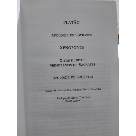 Sócrates, Os Pensadores, Editora Nova Cultural Sócrates, Os Pensadores, Editora Nova Cultural